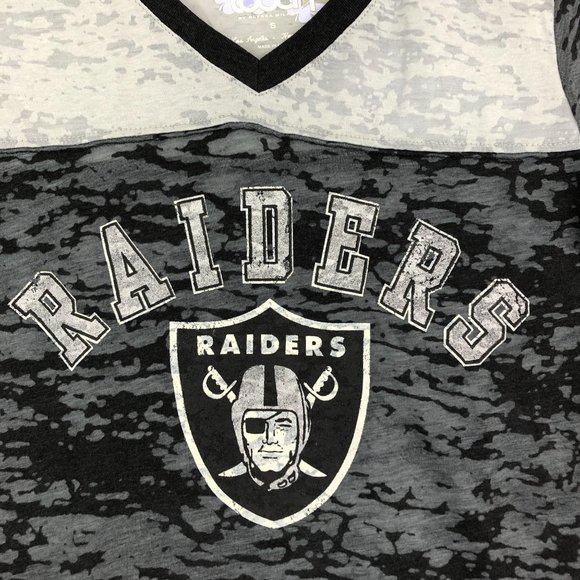 Touch by Alyssa Milano NWT Women's Size Small NFL Raiders Burnout Grey T-Shirt - Picture 4 of 12